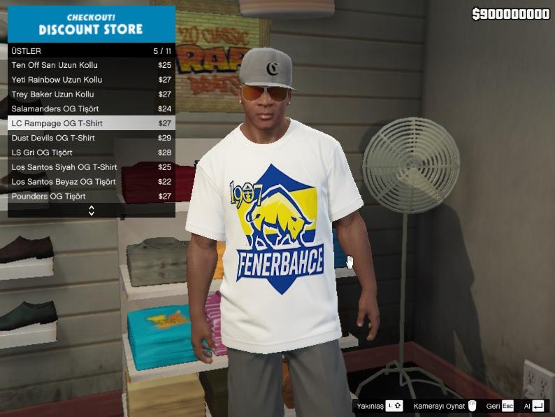 Fenerbah e T Shirt GTA5 Mods